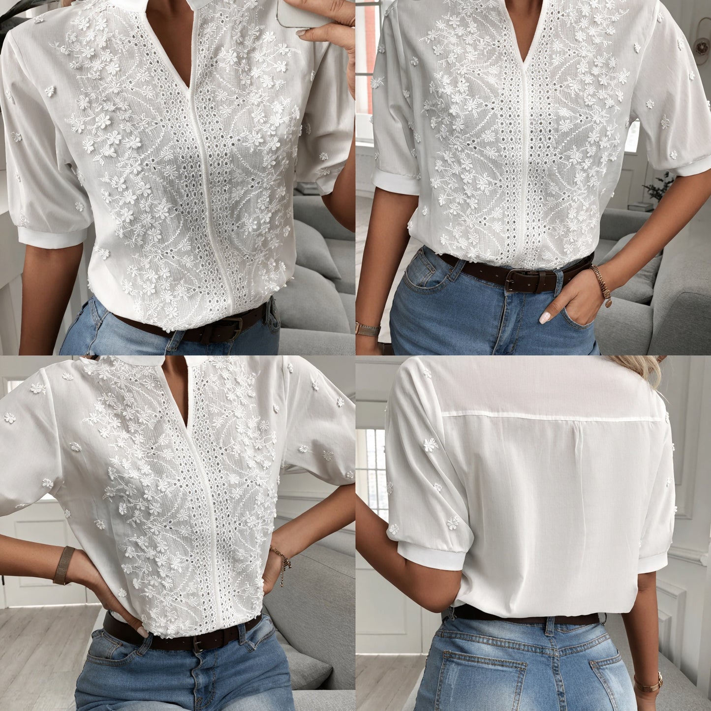Blouse Bohème Chic Broderie Florale
