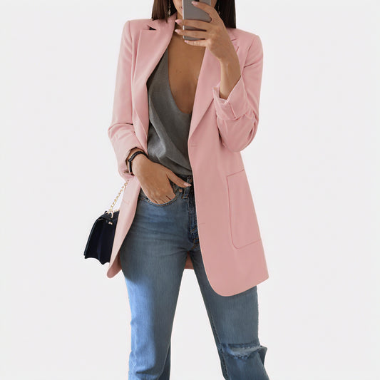 Blazer Chic Contemporain - Élégance et Confort-Women Jackets-Belle Rose Fashion-Rose-S-Bellerose Fashion