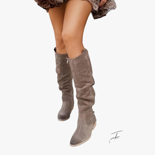 Bottes Montantes Élégantes et Confortables pour Femmes-Boots-Belle Rose Fashion-Gris-36-Bellerose Fashion