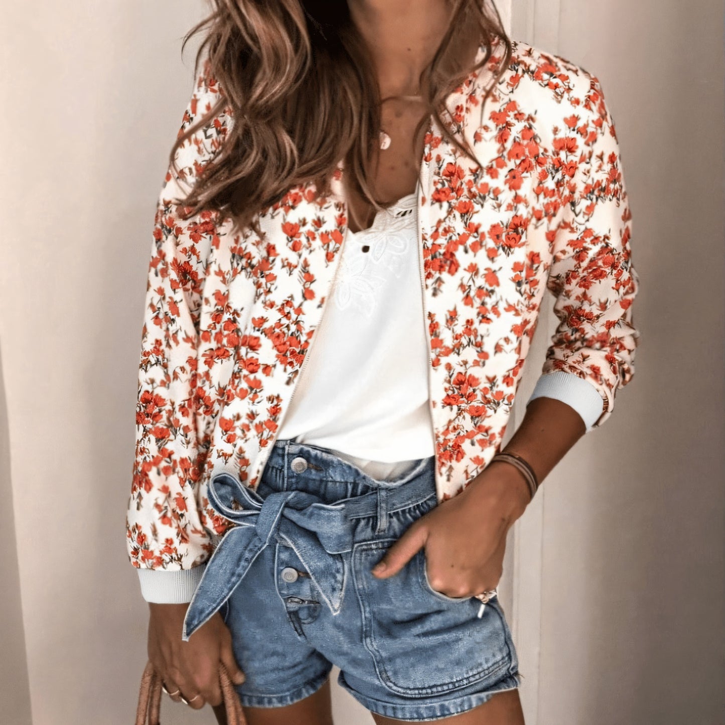 Veste Bomber Florale Élégante
