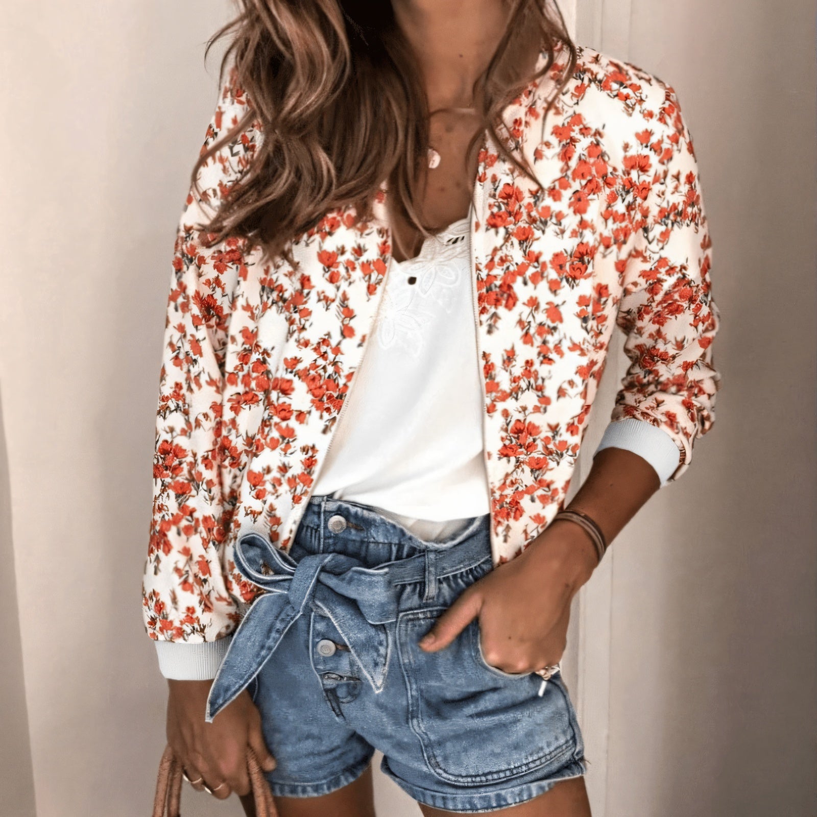 Veste Bomber Florale Élégante