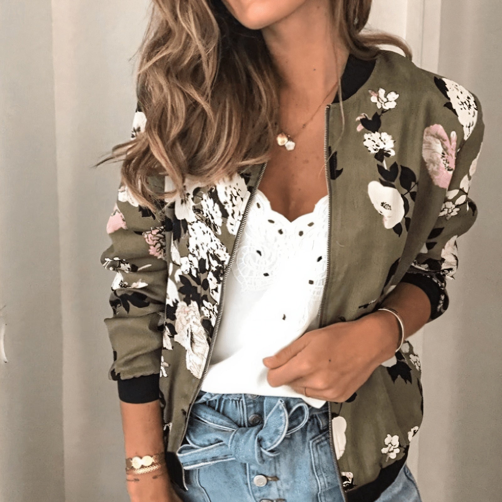Veste Bomber Florale Élégante
