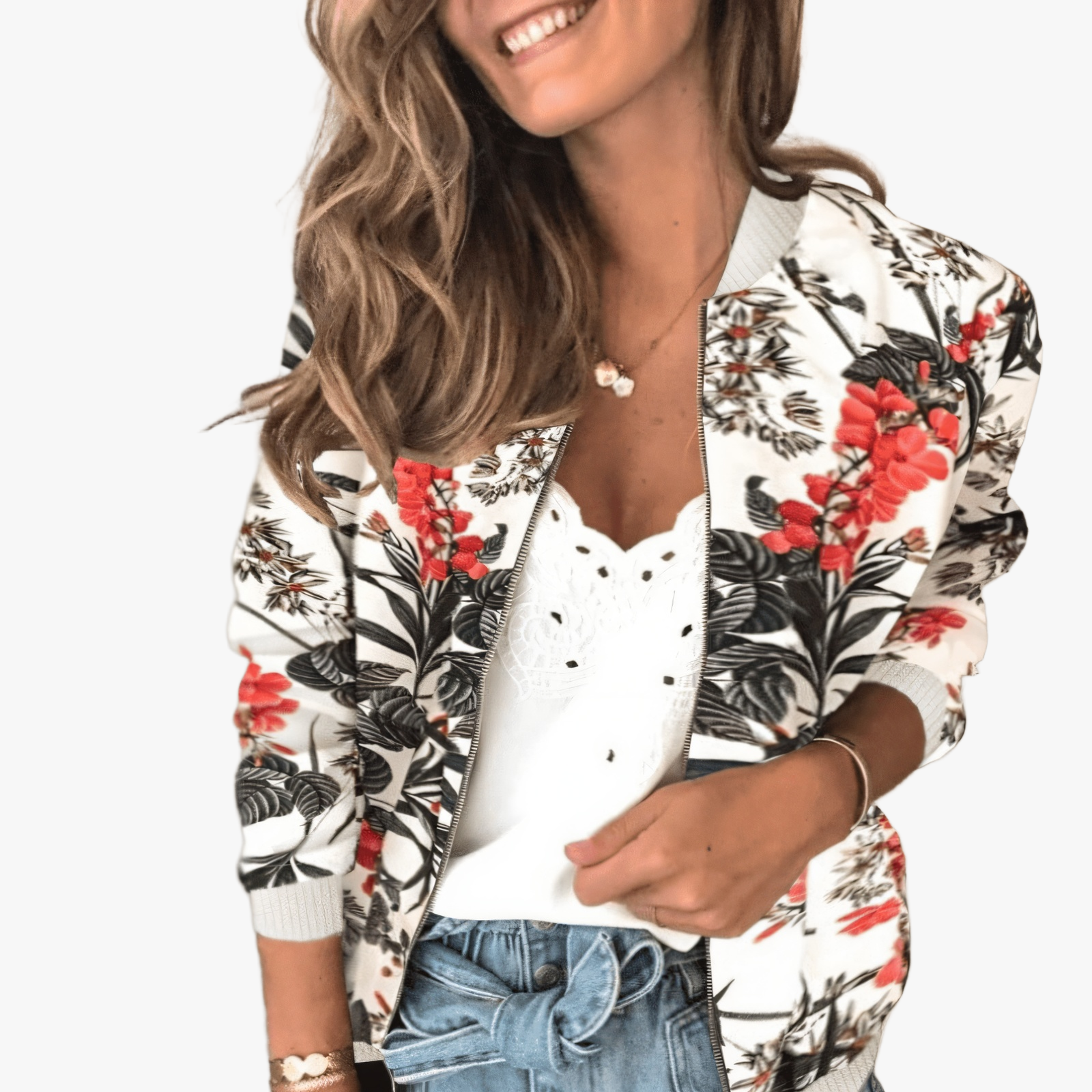 Veste Bomber Florale Élégante