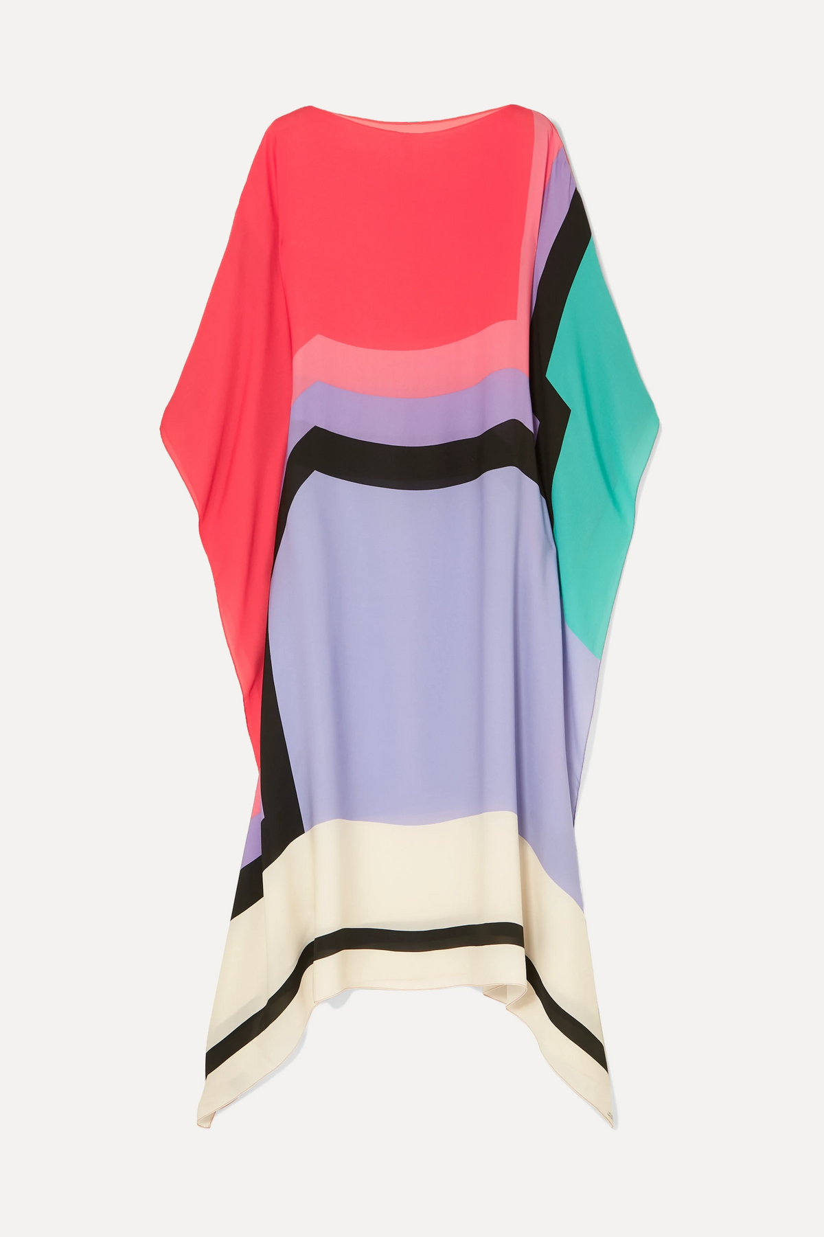 Robe Fluide Color-Block Asymétrique Manches Amples-Dresses-Belle Rose Fashion-Bellerose Fashion