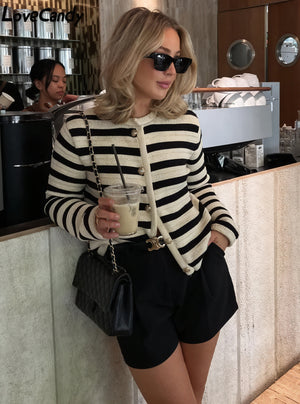 Veste Rayée Boutonnée