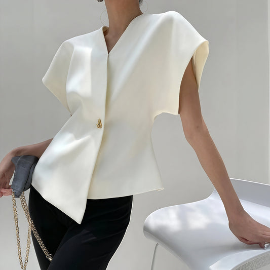 Top Structuré Femme - Coupe Cache-Cœur, Manches Larges-Falling for Autumn-Belle Rose Fashion-Bellerose Fashion