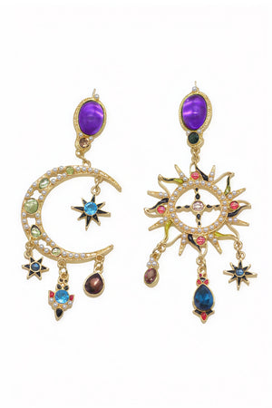 Boucles d'Oreilles Soleil Bohème - Design Gemstones, Style Bohème-Earrings-Belle Rose Fashion-Bellerose Fashion