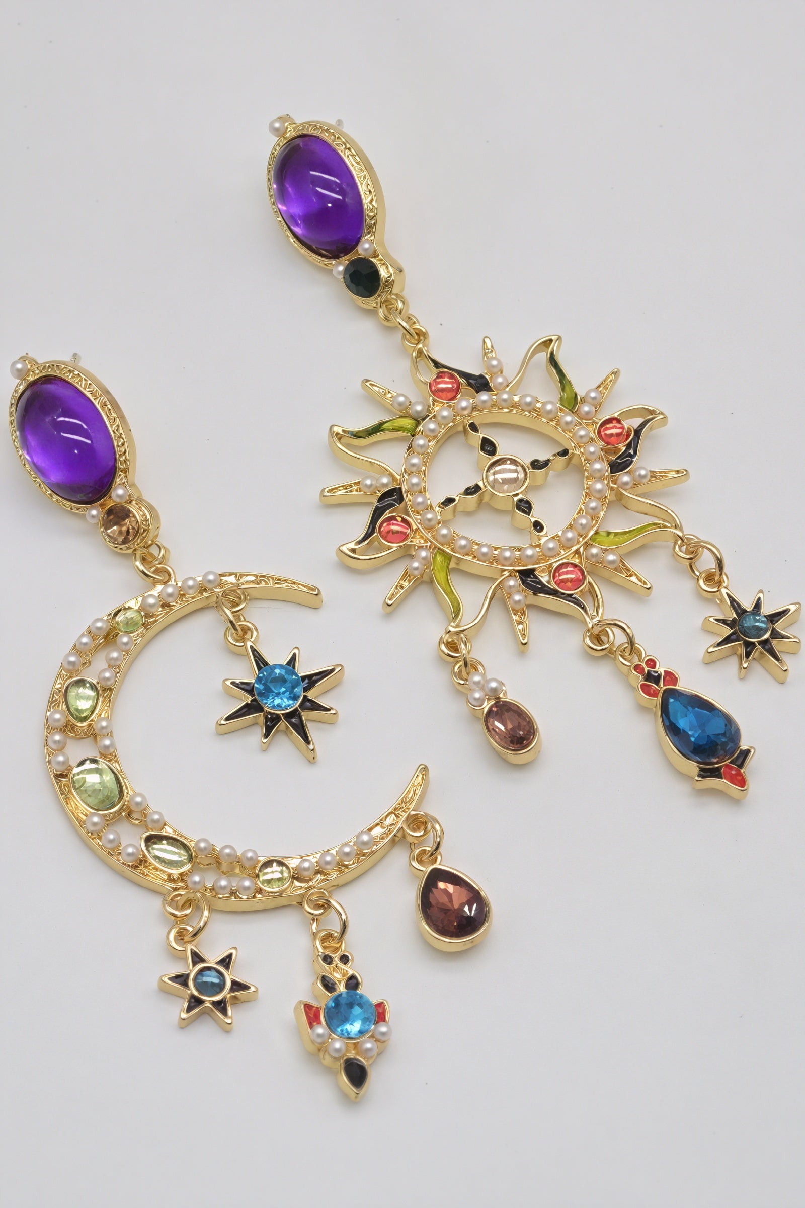 Boucles d'Oreilles Soleil Bohème - Design Gemstones, Style Bohème-Earrings-Belle Rose Fashion-Bellerose Fashion