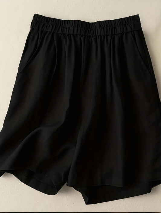 Shorts Fluides Taille Haute - Coupe A-Line, Poches Latérales-Shorts-Belle Rose Fashion-Noir-S-Bellerose Fashion