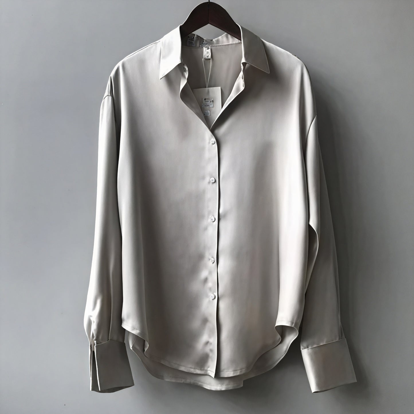 Haut Élégant Manches Longues Coupe Décontractée-Belle Rose Fashion-Gris-S-Bellerose Fashion