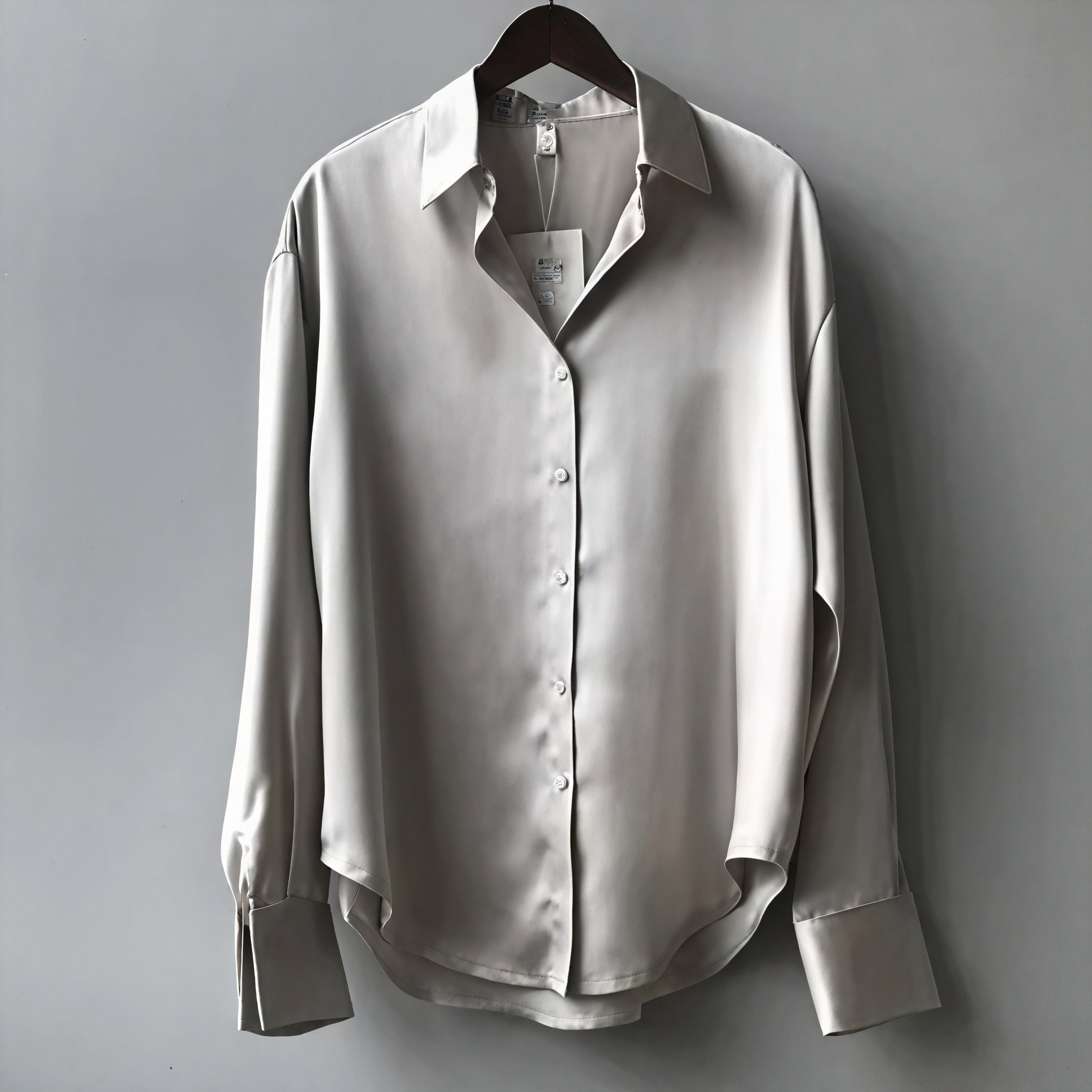 Haut Élégant Manches Longues Coupe Décontractée-Belle Rose Fashion-Gris-S-Bellerose Fashion
