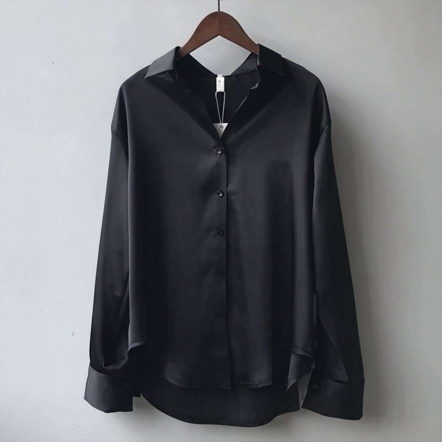 Haut Élégant Manches Longues Coupe Décontractée-Belle Rose Fashion-Noir-S-Bellerose Fashion