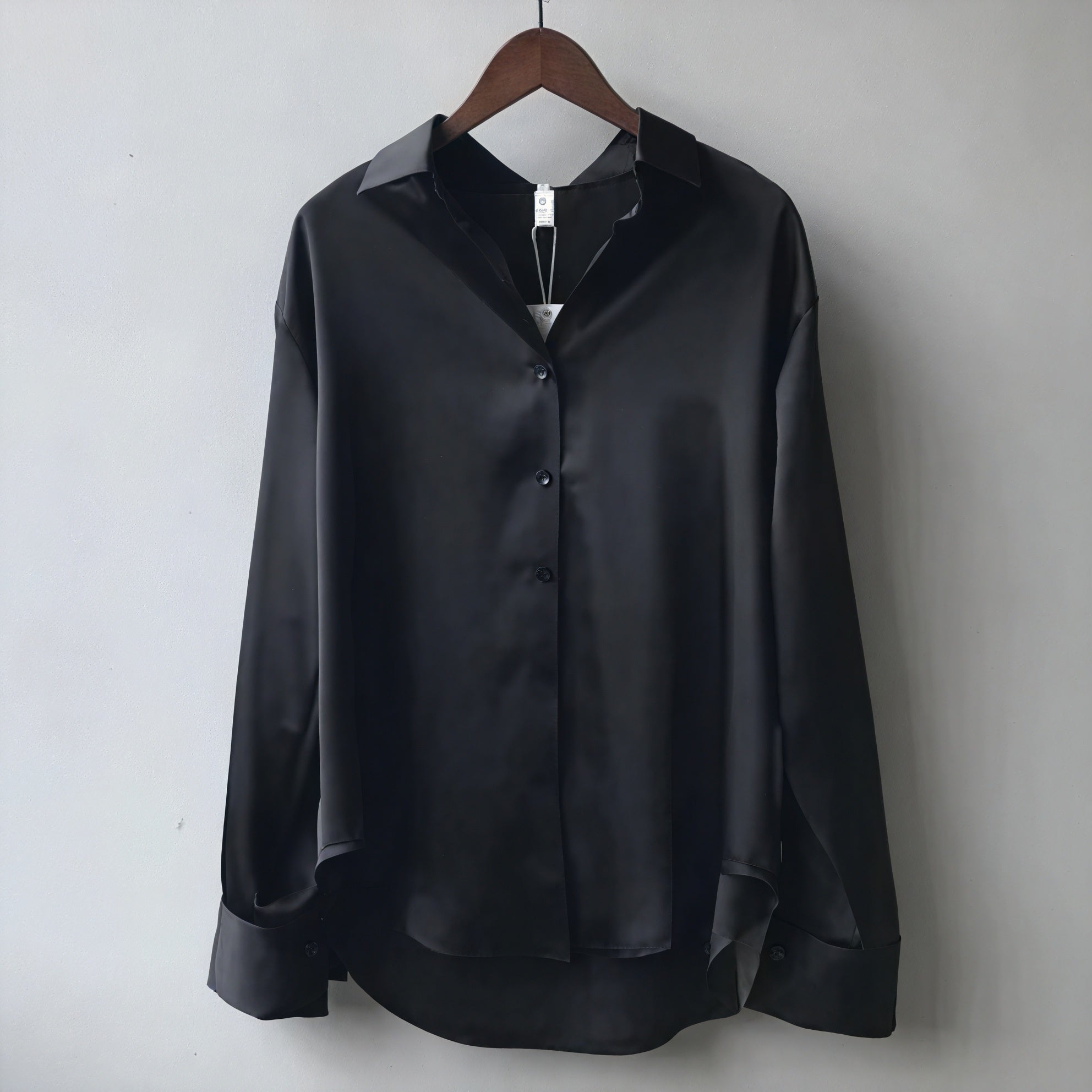 Haut Élégant Manches Longues Coupe Décontractée-Belle Rose Fashion-Noir-S-Bellerose Fashion