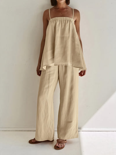 Ensemble Deux Pièces Fluide – Top Bretelles & Pantalon Large
