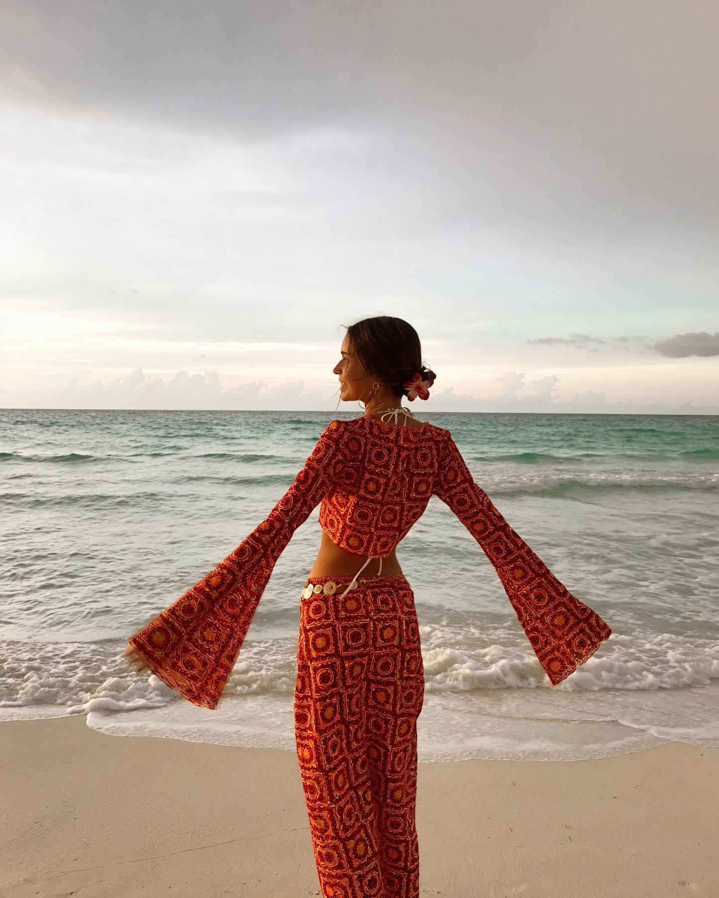 Ensemble Deux Pièces Femme – Crochet Bicolore, Haut Court Manches Longues, Taille Haute, Style Bohème, Belle Rose Fashion-83575-7e50a866-d4c0-4214-a863-8c663bdd4370