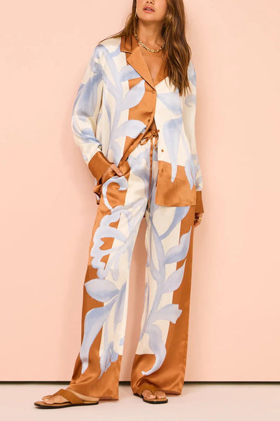 Ensemble Pyjama Fluide Imprimé Floral