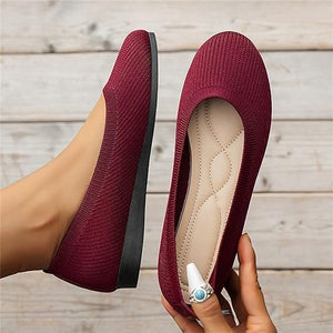 Ballerines Femme Tricotées - Confort & Élégance - Chaussures Plates-Shoes-Belle Rose Fashion-Rouge-36-Bellerose Fashion