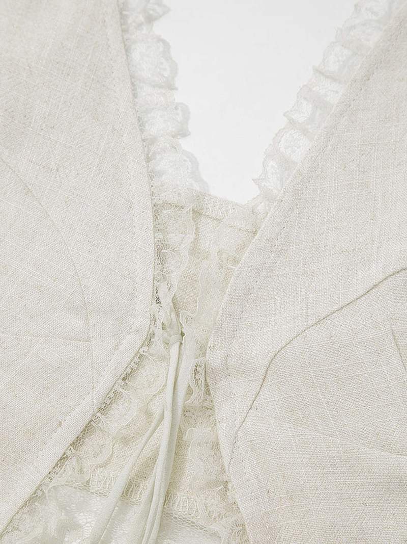 Haut Femme Bohème Dentelle Nœud - Style Romantique, Léger-Belle Rose Fashion-Bellerose Fashion