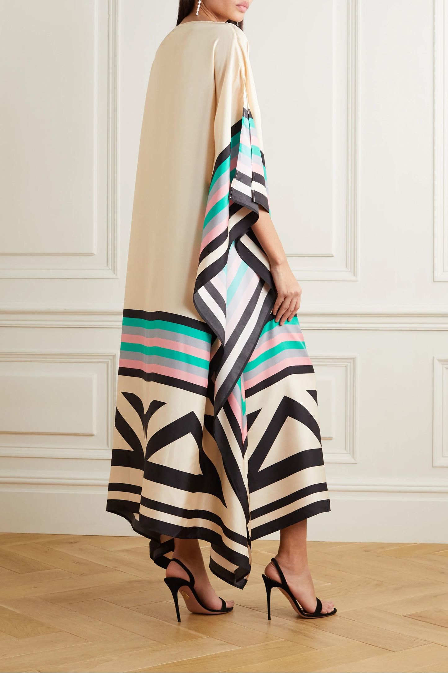 Robe Fluide Color-Block Asymétrique Manches Amples-Dresses-Belle Rose Fashion-Bellerose Fashion