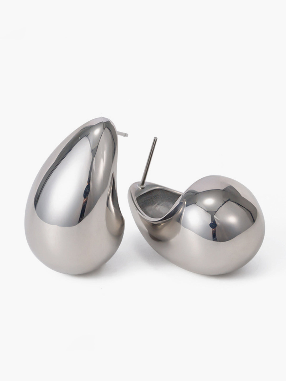 Boucles d'oreilles pendantes sculpturales - Design minimaliste moderne-accessories-Belle Rose Fashion-Argent-Bellerose Fashion